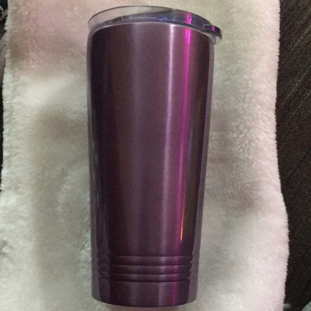 Sleek Purple Tumbler with Clear Lid
